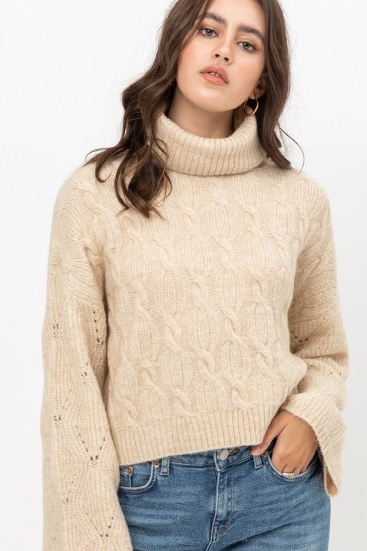 Turtle neck ivory sweater