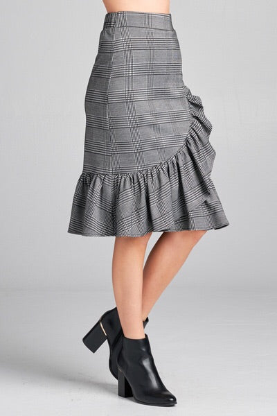 Samy ruffle check skirt