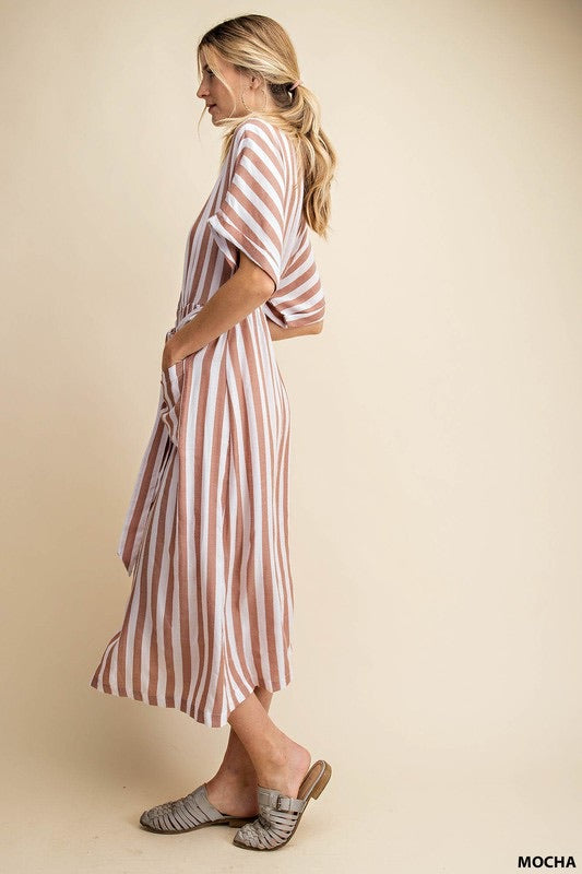 Padua stripe button down dress