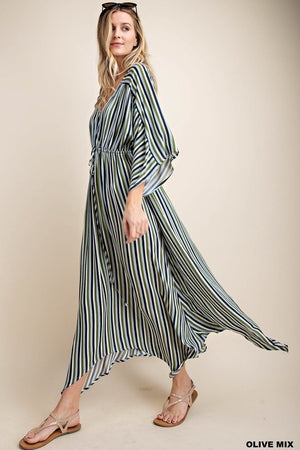 Verona stripe kimono dress
