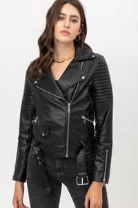 Moto jacket faux leather